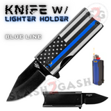 Spring Assisted Folding Pocket Knife Lighter Holder 2.625" - Asst. colors