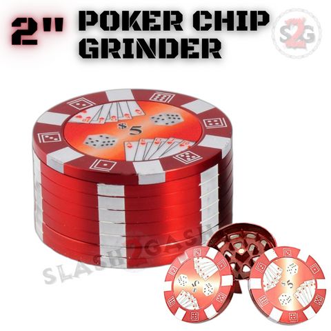 2" Herb Grinder Poker Chip Magnetic Spice Crusher Metal Grinder 3 PC Weed Grinder Marijuana Grinder Pot Grinder - Red $5 $500