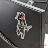 S2G Stickers Vinyl Decals Funny Toddler with Kitchen Knife Skeleton Bones 3" Indoor/Outdoor