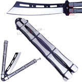 Crazy Bones Bonelisong Butterfly Knife Meat Cleaver Balisong w/ Spring Latch