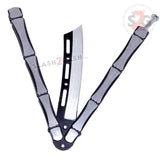 Crazy Bones Bonelisong Butterfly Knife Meat Cleaver Balisong w/ Spring Latch