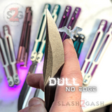 TIANQI Cygnus Balisong Clone Butterfly Knife - Aluminum w/ G10 Dull No Edge Trainer Training Practice Safe
