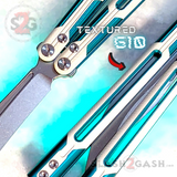 Cygnus Balisong Clone Butterfly Knife TIANQI - Green White Aluminum w/ G10 Trainer