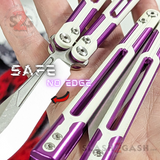 Cygnus Butterfly Knife Clone Balisong TIANQI - Purple White Aluminum w/ G10 Trainer