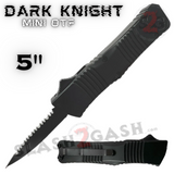 Mini OTF Small Automatic Knife D/A Switchblade - Black Serrated Dagger M-8-BKS