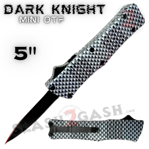 Mini Out the Front Knife Small Auto Switchblade - Carbon Fiber Double Edge Dagger M-8-CF