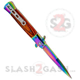 Diablo Stiletto Automatic Knife Milano Switchblade - Rainbow Rosewood