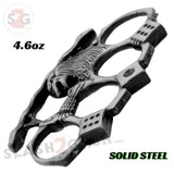 Brass Knuckles Eagle w/ Dice Gambling Paper Weight Duster Aged Silver