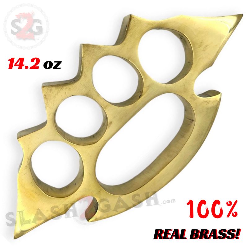 Hammer Spike Real Brass Knuckle Duster Paper Weight 14.2oz - Large –  Slash2Gash