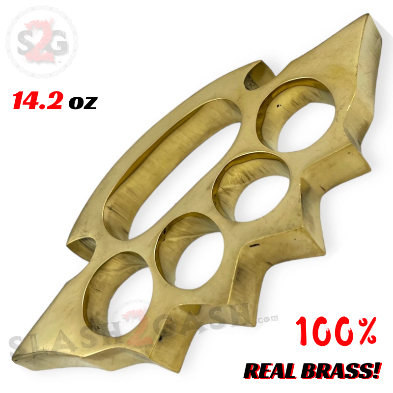 Hammer Spike Real Brass Knuckle Duster Paper Weight 14.2oz - Large –  Slash2Gash