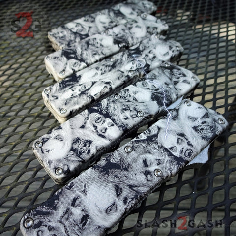 Lightning OTF Knife D/A Zombie Skulls Automatic Switchblade - Randomized Hyrdro Dip