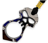 One Finger Punisher Skull Knuckle Paracord Self Defense Keychain - Smoke Jabber