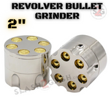 Revolver Bullet Herb Grinder Tobacco Mill Weed Grinder - 3 Parts 2 Sizes 40mm 50mm