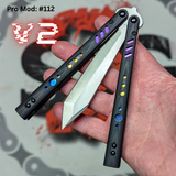 Best Replicant Balisong clone S2G Butterfly Knife V2 Sunset liners Black G10 VG10 112