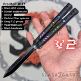 Best Replicant clone S2G Balisong Butterfly Knife V2 Channel Spacers Sunset liners 117