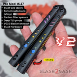 Best Replicant clone S2G Balisong Butterfly Knife V2 Channel Spacers Sunset liners 117