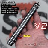 Franken REP Butterfly Knife V2 Balisong Replicant clone S2G Carbon Fiber Channel Spacers 179 Black Silver