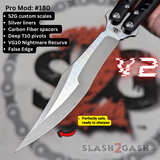 Franken REP Butterfly Knife V2 Balisong Black Silver Replicant clone S2G Nightmare Recurve 180 False Edge