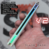 Replicant clone Balisong V2 Butterfly Knife White G10 Rainbow Fade Titanium Liners S2G