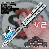 Best Replicant Clone Franken Rep Balisong V2 Butterfly Knife Oreo Black and White S2G Trainer 215