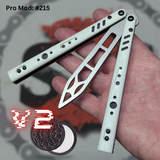 Best Replicant Clone Franken Rep Balisong V2 Butterfly Knife Oreo Black and White S2G Trainer 215