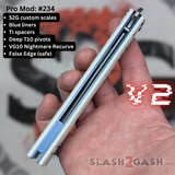 Replicant Clone Butterfly Knife V2 Balisong White Blue S2G Nightmare Recurve Franken Rep 234