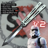 Franken REP Butterfly Knife V2 Balisong  White Black Storm Trooper Replicant clone custom S2G scales