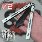 Franken REP Butterfly Knife V2 Balisong  White Black Storm Trooper Replicant clone custom S2G scales