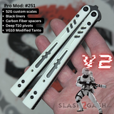 Franken REP Butterfly Knife V2 Balisong  White Black Storm Trooper Replicant clone custom S2G scales