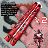 Deadpool Balisong Franken REP Butterfly Knife V2 Red Black Replicant clone custom S2G scales 352