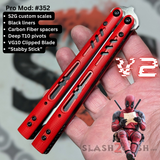 Deadpool Balisong Franken REP Butterfly Knife V2 Red Black Replicant clone custom S2G scales 352