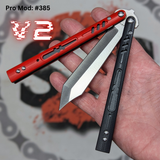S2G Replicant Clone V2 Butterfly Knife Balisong Black Red custom S2G scales 385