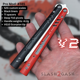 S2G Replicant Clone V2 Butterfly Knife Balisong Black Red custom S2G scales 385