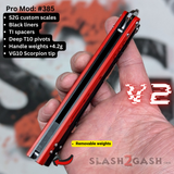S2G Replicant Clone V2 Butterfly Knife Balisong Black Red custom S2G scales 385