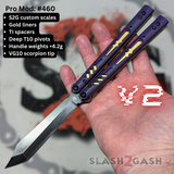 Franken Rep Balisong V2 Butterfly Knife Purple Gold Titanium S2G Best Replicant clone 460