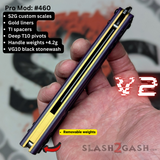 Franken Rep Balisong V2 Butterfly Knife Purple Gold Titanium S2G Best Replicant clone 460