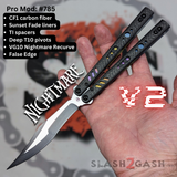 Carbon Fiber Replicant Clone Balisong S2G Franken REP Butterfly Knife V2 Sunset Nightmare Recurve 785