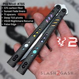 Carbon Fiber Replicant Clone Balisong S2G Franken REP Butterfly Knife V2 Sunset Nightmare Recurve 785