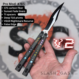 Carbon Fiber Replicant Clone Balisong S2G Franken REP Butterfly Knife V2 Sunset Nightmare Recurve 785