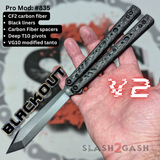 Franken Rep clone v2 butterfly knife S2G Replicant balisong blackout Carbon Fiber Channel Spacers 835