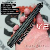Franken Rep clone v2 butterfly knife S2G Replicant balisong Carbon Fiber Channel Spacers blackout 835
