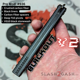Replicant clone v2 Balisong butterfly knife S2G Franken REP Carbon Fiber Channel Spacers Blackout 936
