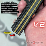 Replicant Balisong clone Carbon Fiber butterfly knife Channel Spacers Black Gold S2G Franken REP v2 943