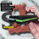 Franken REP Butterfly Knife V2 TITANIUM Balisong Green Black Grey G10 spacers Replicant clone