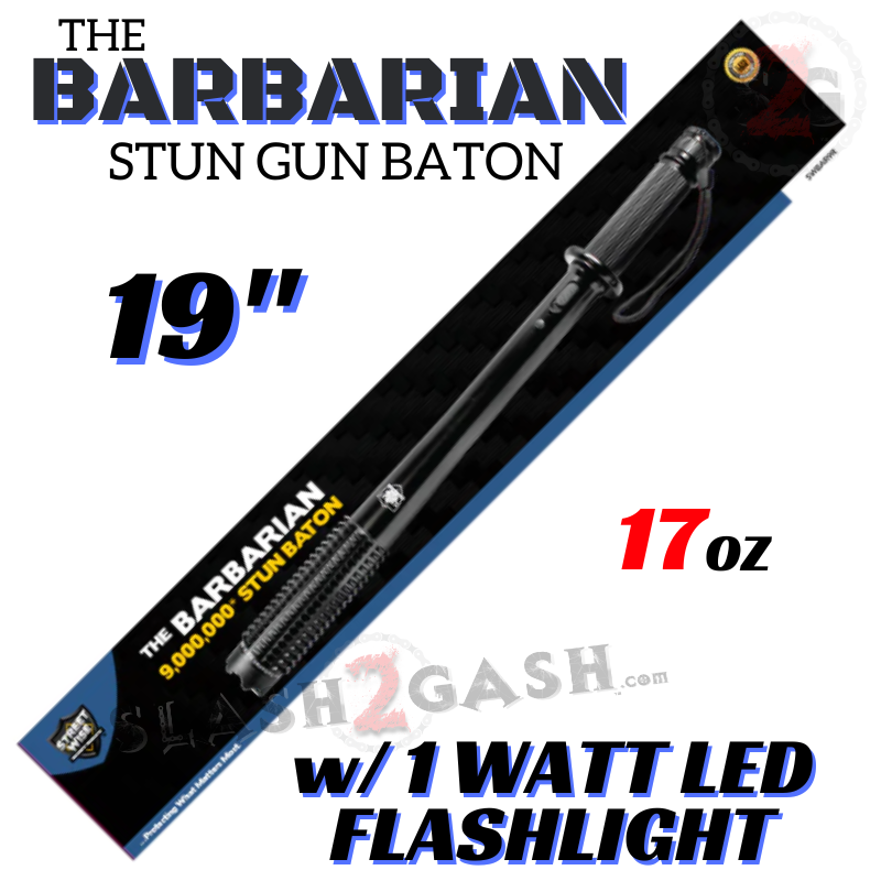 STUN BATON 9M Volts w/ LED Flashlight Stun Gun Streetwise