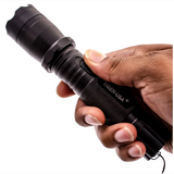 STUN GUN 100M Volts w/ LED Flashlight Tiger USA - Tiger Omega Black