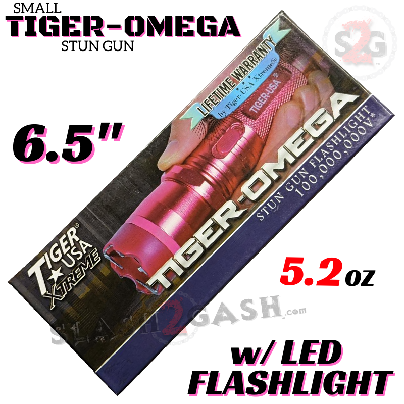 STUN GUN 100M Volts w/ LED Flashlight Tiger USA - Tiger
