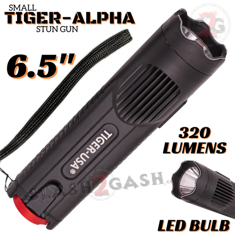 STUN GUN 150M Volts w/ LED Flashlight Tiger USA Police Grade - Tiger Alpha