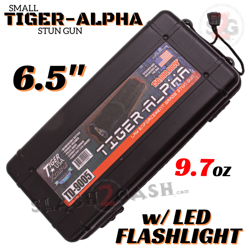 alpha rechargable flashlight phone charger STUN GUN 150M Volts w/ LED Flashlight Tiger USA Police Grade