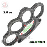 Crown Knuckles Solid Steel Open Paper Weight - Small Silver Knuckles Pitted